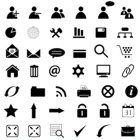 Several business icons in black Foto de stock - Super Valor sin royalties y Suscripción, Código: 400-04887222