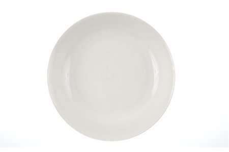 scenic dinner - close up of an empty white plate on white background. Stock Photo - Budget Royalty-Free & Subscription, Code: 400-04887240