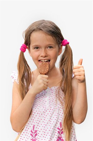 plait chocolate - 7 year old girl with ice cream Stock Photo - Budget Royalty-Free & Subscription, Code: 400-04887266