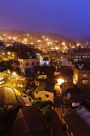 east village - jiu fen village at night, in Taiwan Stock Photo - Budget Royalty-Free & Subscription, Code: 400-04887344
