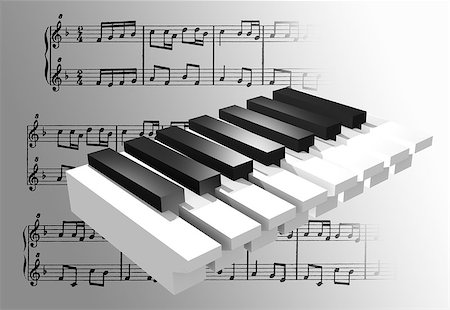an 3d music sign with a piano ladder Photographie de stock - Aubaine LD & Abonnement, Code: 400-04887425