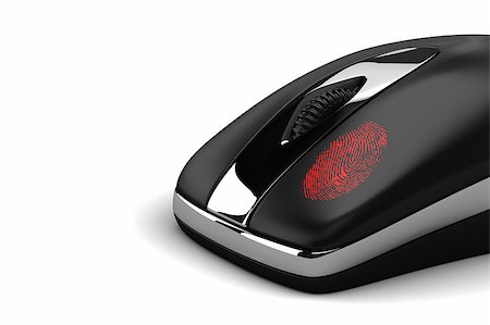 steal and card - Computer mouse with fingerprint on mouse button Stock Photo - Budget Royalty-Free & Subscription, Code: 400-04887582