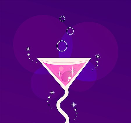 simsearch:400-04168948,k - Fresh Martini drink stylized against dark background. Vector Illustration. Stock Photo - Budget Royalty-Free & Subscription, Code: 400-04887694