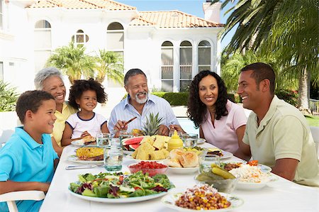 Family Eating An Al Fresco Meal Stock Photo - Budget Royalty-Free & Subscription, Code: 400-04888055