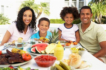 Family Eating An Al Fresco Meal Stock Photo - Budget Royalty-Free & Subscription, Code: 400-04888060