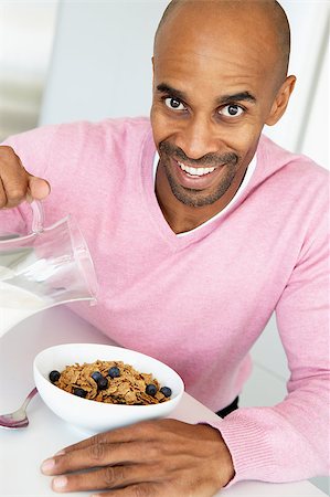 Middle Aged Man Eating Healthy Breakfast Stock Photo - Budget Royalty-Free & Subscription, Code: 400-04888275