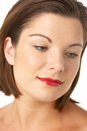 simsearch:614-06311603,k - Portrait Of Young Woman With Red Lipstick Photographie de stock - Aubaine LD & Abonnement, Code: 400-04888564