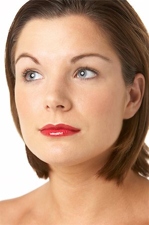 simsearch:614-06311603,k - Portrait Of Young Woman With Red Lipstick Photographie de stock - Aubaine LD & Abonnement, Code: 400-04888565