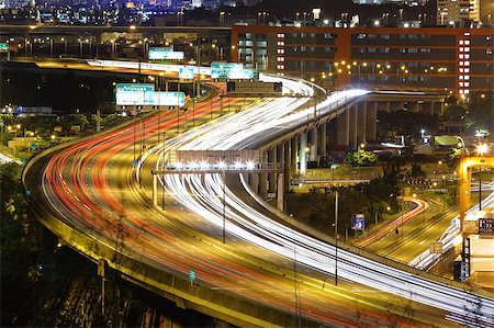 road stream light - highway at night Stock Photo - Budget Royalty-Free & Subscription, Code: 400-04888767