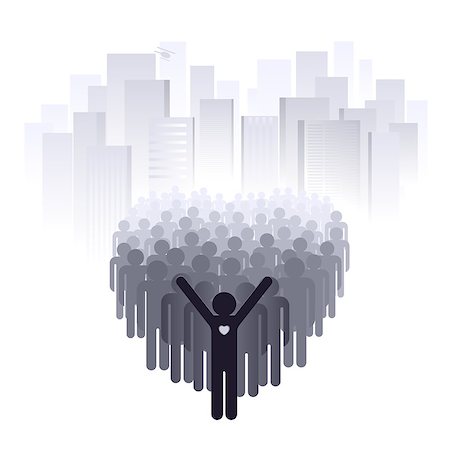 Love for the big city. Abstract illustration of a designer on a white background Stock Photo - Budget Royalty-Free & Subscription, Code: 400-04888912