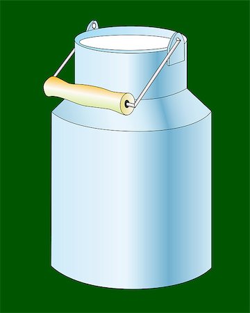 milk cans on a green background Stock Photo - Budget Royalty-Free & Subscription, Code: 400-04889156
