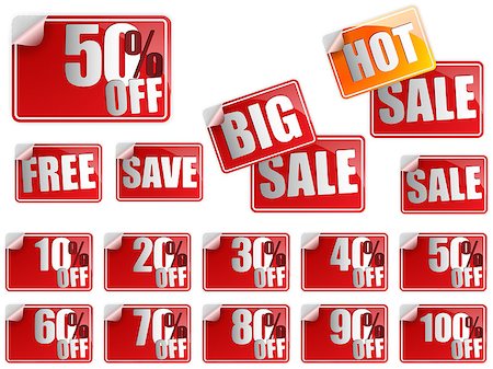 simsearch:400-05919545,k - Vector - Set of Red Sale Stickers Stock Photo - Budget Royalty-Free & Subscription, Code: 400-04889235