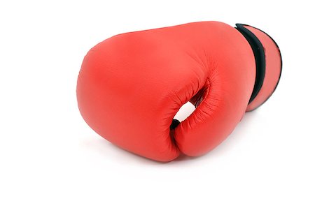 Red boxing glove on white background Stock Photo - Budget Royalty-Free & Subscription, Code: 400-04889275