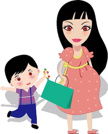 Pregnant mother with son Stock Photo - Budget Royalty-Free & Subscription, Code: 400-04889387