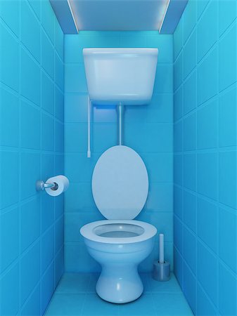 farsh (artist) - Interior of toilet room in blue colors Stock Photo - Budget Royalty-Free & Subscription, Code: 400-04889556