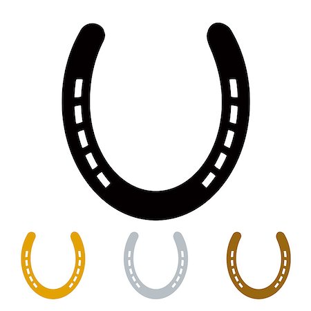 silhouette lucky irish horseshoe in black gold and silver Stock Photo - Budget Royalty-Free & Subscription, Code: 400-04889793