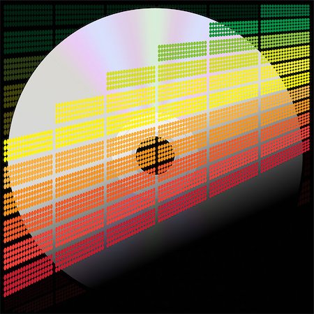 simsearch:400-06559821,k - Party Background - Cd and Multicolor Spectral Equalizer Stock Photo - Budget Royalty-Free & Subscription, Code: 400-04880152