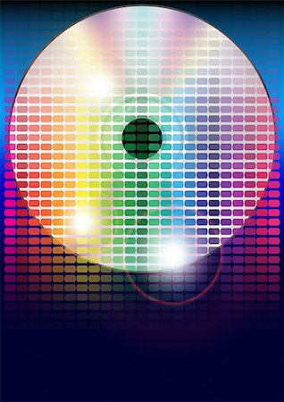 simsearch:400-04880199,k - Party Background - Multicolor Graphic Equalizer and CD Compact Disc on Blue Background Foto de stock - Royalty-Free Super Valor e Assinatura, Número: 400-04880173
