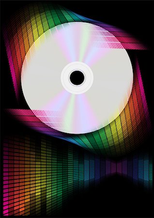equalizer - Abstract Background - Multicolor Equalizer and CD disc on Black Background Stockbilder - Microstock & Abonnement, Bildnummer: 400-04880213