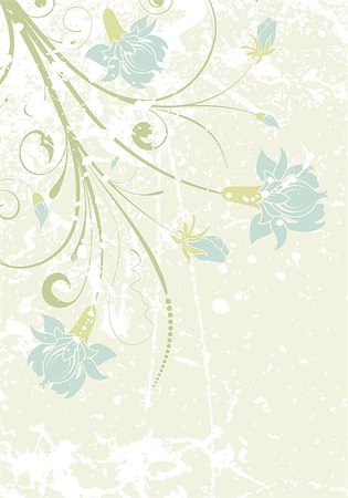simsearch:400-04869919,k - Grunge decorative floral frame with bud, element for design, vector illustration Stock Photo - Budget Royalty-Free & Subscription, Code: 400-04880539