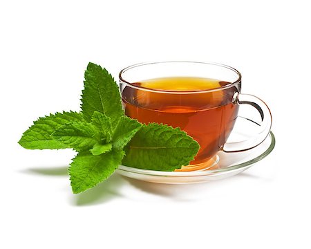 Cup tea with mint isolated on a white background. Stock Photo - Budget Royalty-Free & Subscription, Code: 400-04880561