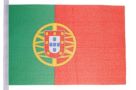 simsearch:400-05877381,k - Portuguese flag against a white background Foto de stock - Royalty-Free Super Valor e Assinatura, Número: 400-04881077
