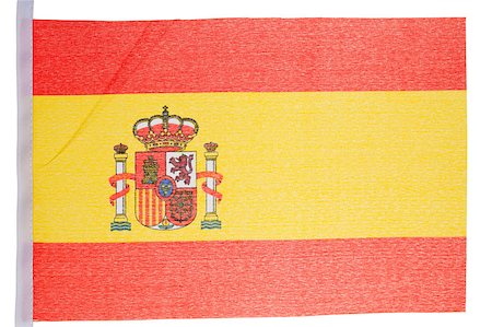 simsearch:400-05877381,k - Spanish flag against a white background Foto de stock - Royalty-Free Super Valor e Assinatura, Número: 400-04881073