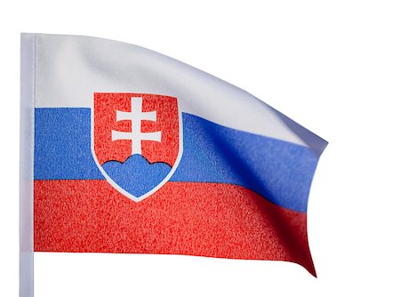simsearch:400-04304550,k - Slovakian flag against a white background Stock Photo - Budget Royalty-Free & Subscription, Code: 400-04881186