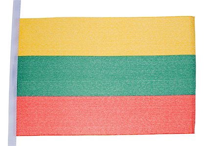 simsearch:400-05877381,k - Lithuanian flag against a white background Stock Photo - Budget Royalty-Free & Subscription, Code: 400-04881195