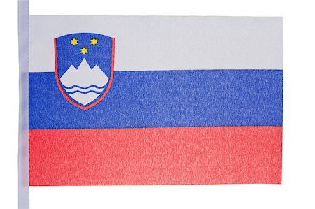 simsearch:400-05877381,k - Slovenian flag against a white background Stock Photo - Budget Royalty-Free & Subscription, Code: 400-04881192