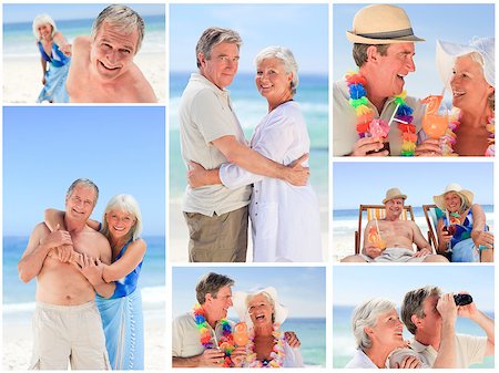 simsearch:400-05711437,k - Collage of a mature couple on the beach Foto de stock - Super Valor sin royalties y Suscripción, Código: 400-04881427