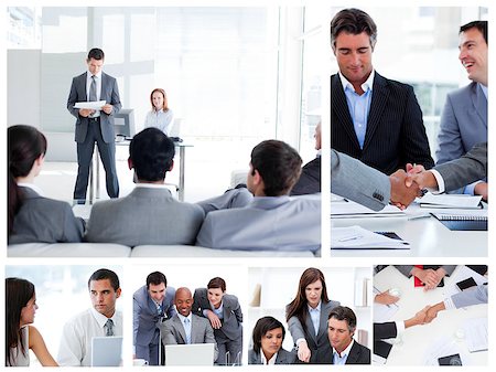 simsearch:400-09069136,k - Collage of business people communicating Stock Photo - Budget Royalty-Free & Subscription, Code: 400-04881442