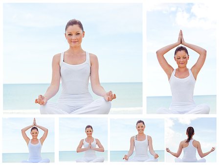 Collage of a young woman practicing yoga Stock Photo - Budget Royalty-Free & Subscription, Code: 400-04881473