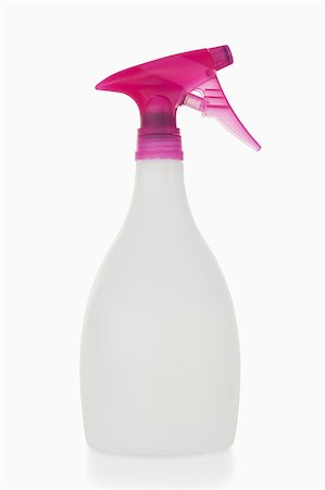 detergente - Pink spray bottle against a white background Foto de stock - Super Valor sin royalties y Suscripción, Código: 400-04882256