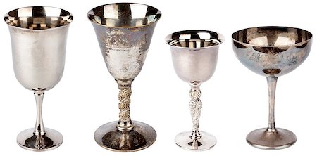 Set of  vintage silver plated goblets Photographie de stock - Aubaine LD & Abonnement, Code: 400-04882312