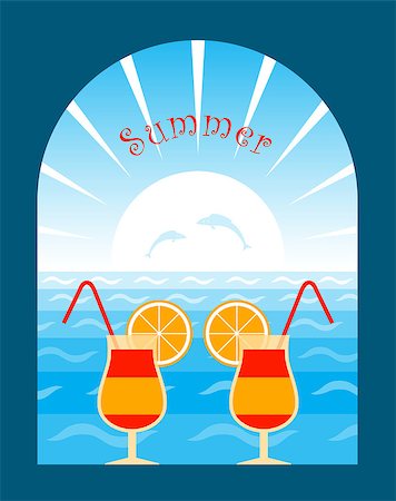 simsearch:400-07324083,k - vector summer background with cocktails, Adobe Illustrator 8 format Stock Photo - Budget Royalty-Free & Subscription, Code: 400-04882403