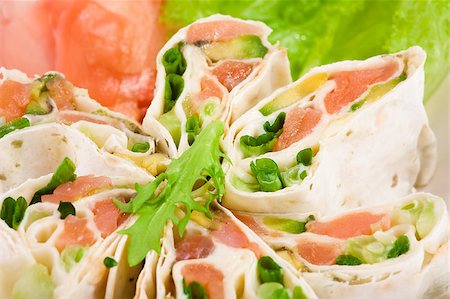 simsearch:400-05731277,k - spring appetizer with salmon in pita bread Photographie de stock - Aubaine LD & Abonnement, Code: 400-04882776