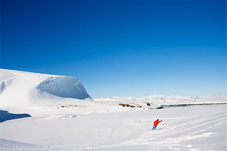 Man moves on skis. Glacier in background. Antarctica Stock Photo - Budget Royalty-Free & Subscription, Code: 400-04882832