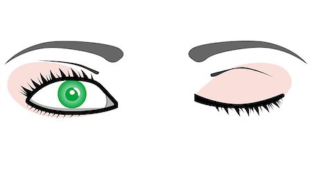 eyes crying cartoon - vector Eyes beauty woman isolated on white Stock Photo - Budget Royalty-Free & Subscription, Code: 400-04882842