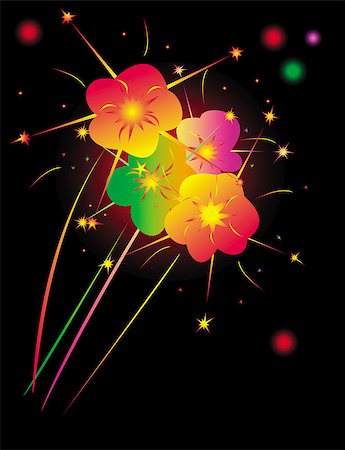 The illustration depicts a festive night with fireworks.Vector EPS 8. Stock Photo - Budget Royalty-Free & Subscription, Code: 400-04882938