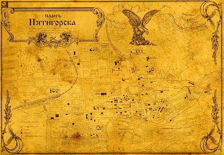 simsearch:400-09225957,k - Old yellowed generic vintage city map. Stock Photo - Budget Royalty-Free & Subscription, Code: 400-04883081