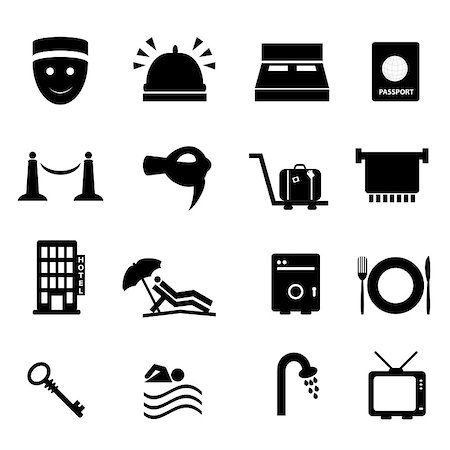 swim icon - Hotel and travel items icon set Stock Photo - Budget Royalty-Free & Subscription, Code: 400-04883125