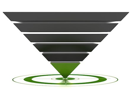 diagrammatic funnel - 3D marketing conversion funnel used for rate analysis, isolated over a white background. Stock Photo - Budget Royalty-Free & Subscription, Code: 400-04883259