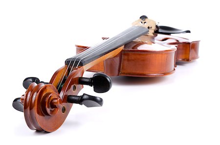 simsearch:400-04794660,k - Side view of violin on white background. Foto de stock - Royalty-Free Super Valor e Assinatura, Número: 400-04883576