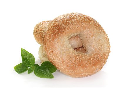 simsearch:400-04416282,k - three bagel and basil on a white background Stock Photo - Budget Royalty-Free & Subscription, Code: 400-04894391