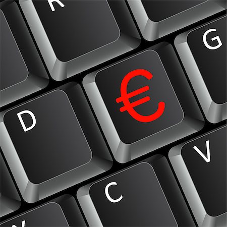 simsearch:400-08314914,k - euro money business concept with computer keyboard. Vector illustration. Stock Photo - Budget Royalty-Free & Subscription, Code: 400-04894427