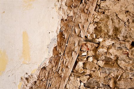 Old wall construction with wood, stone and render Stock Photo - Budget Royalty-Free & Subscription, Code: 400-04894470