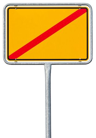 German sign for leaving a village or town. The name of the village is cut out. With clipping path Foto de stock - Super Valor sin royalties y Suscripción, Código: 400-04894570