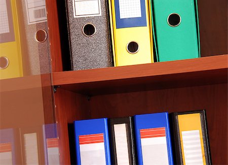 group of colorful files in office shelves indoors Stock Photo - Budget Royalty-Free & Subscription, Code: 400-04894682