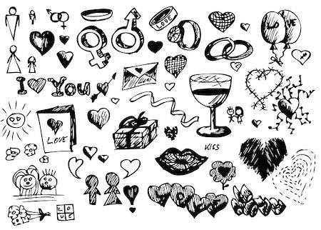 simsearch:400-06525758,k - love and valentine icons isolated on the white background Stock Photo - Budget Royalty-Free & Subscription, Code: 400-04895339